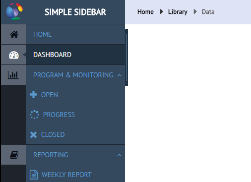 Simple sidebar menu